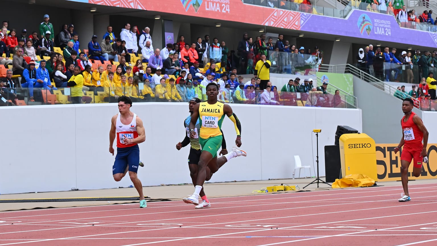 Card holding the aces ahead of Oregon:
Gary Card announced himself in a big way at the Jamaican Championships in June, clocking a national U20 100m record of 9.93 to move to joint third on the world U20 all-time list.
