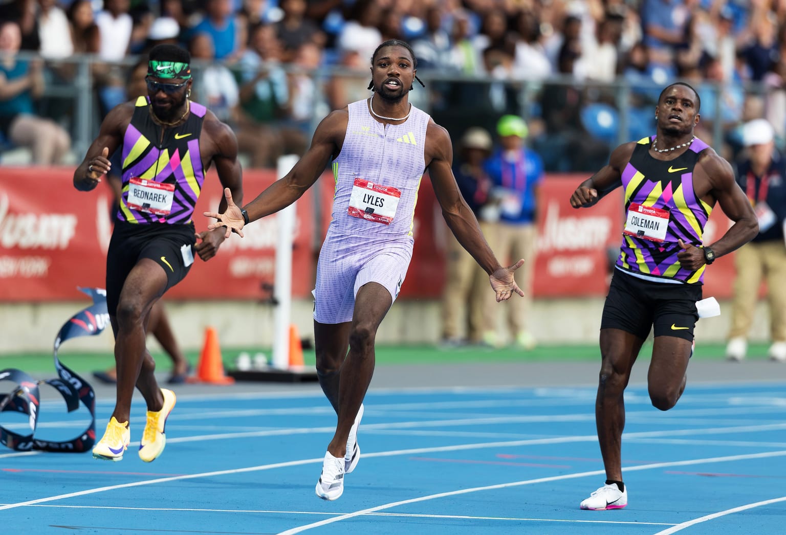 Lyles runs world-leading 9.79 at US Championships:
Noah Lyles equalled his lifetime best with a world-leading 9.79 (0.8m/s) to win the men’s 100m at the US Championships in New York