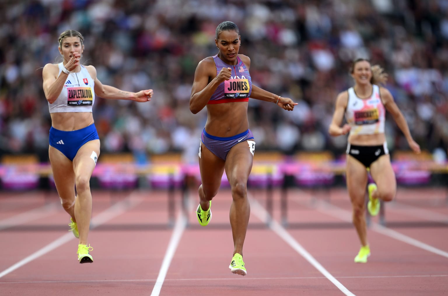 Jones times peak to perfection with Ultimate 400m hurdles title in Budapest:
Coverage of the women's 400m hurdles at the World Athletics Ultimate Championship Budapest 26