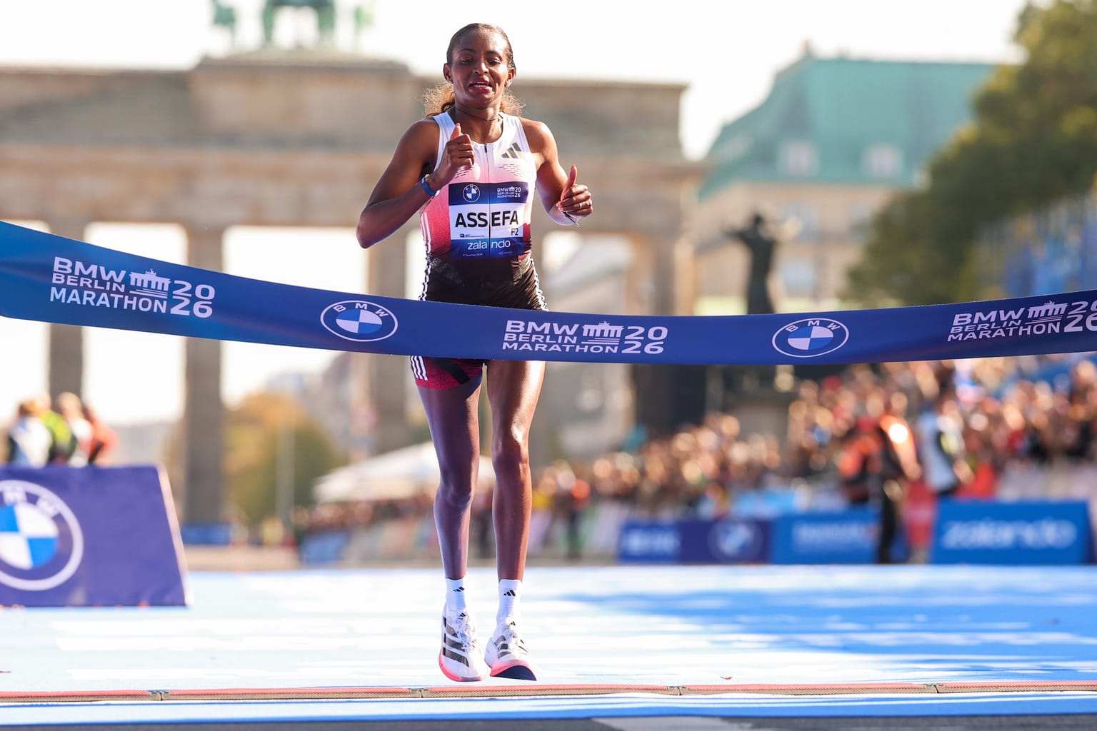 Assefa holds on for 2:11:04 as Adola regains Berlin crown:
Tigst Assefa came within sight of the world marathon record before late drama halted her challenge at the BMW Berlin Marathon